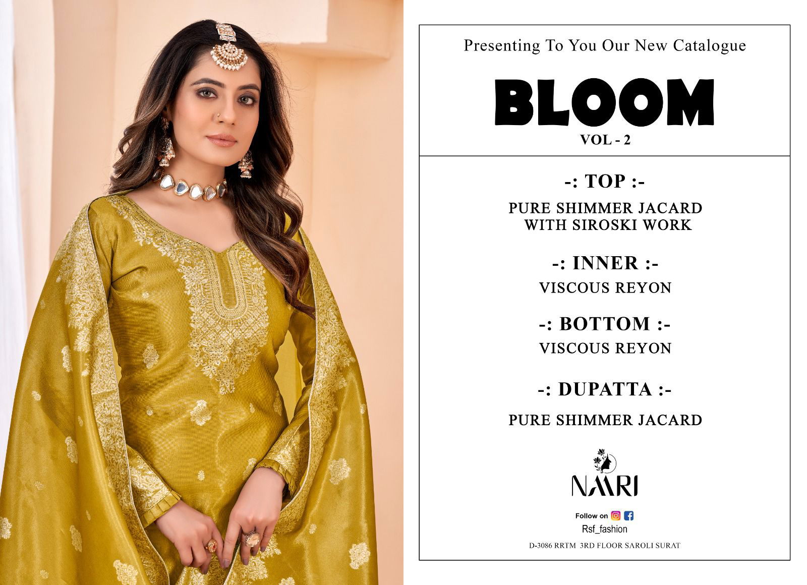 Bloom 2 By Naari Jacquard Designer Salwar Kameez Wholesale Clothing Suppliers In India
